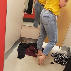 Wild Fable Target Mom Jeans Lightwash Distressed Denim